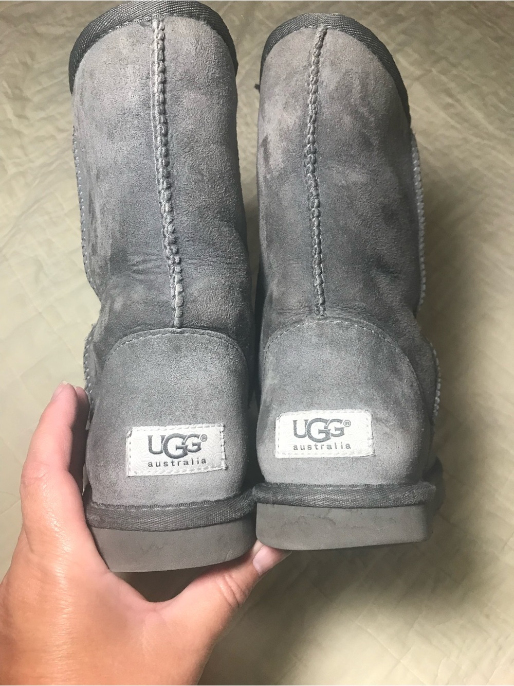 UGG Short Suede Boots in Grey